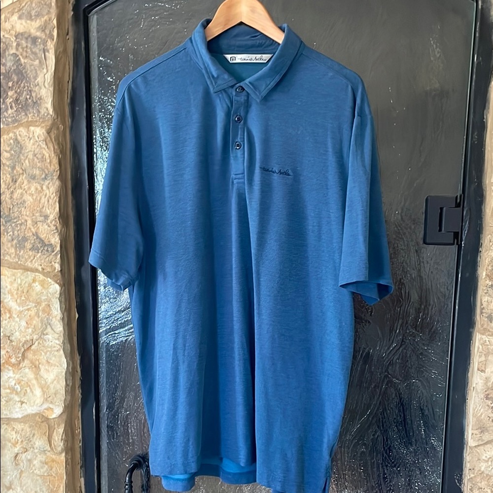 Travis Mathew Blue Polo Shirt Classic Design